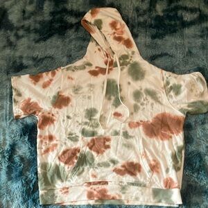 No Boundaries Tie-Dye Hoodie - Green and Brown